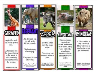 african animal bookmarks