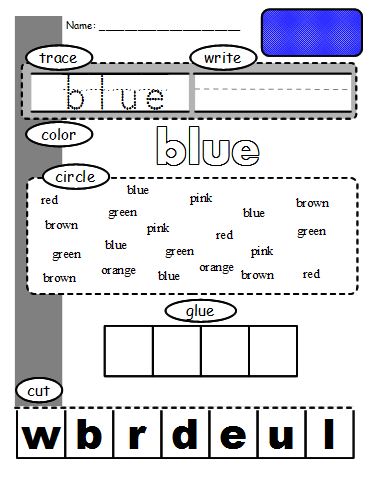 color word worksheets