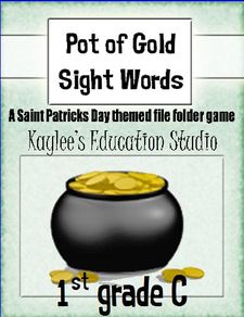 Sight Word Saint Patricks Day File-Folder Games