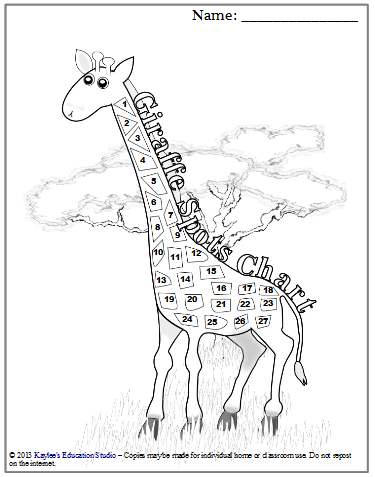 giraffe reading chart